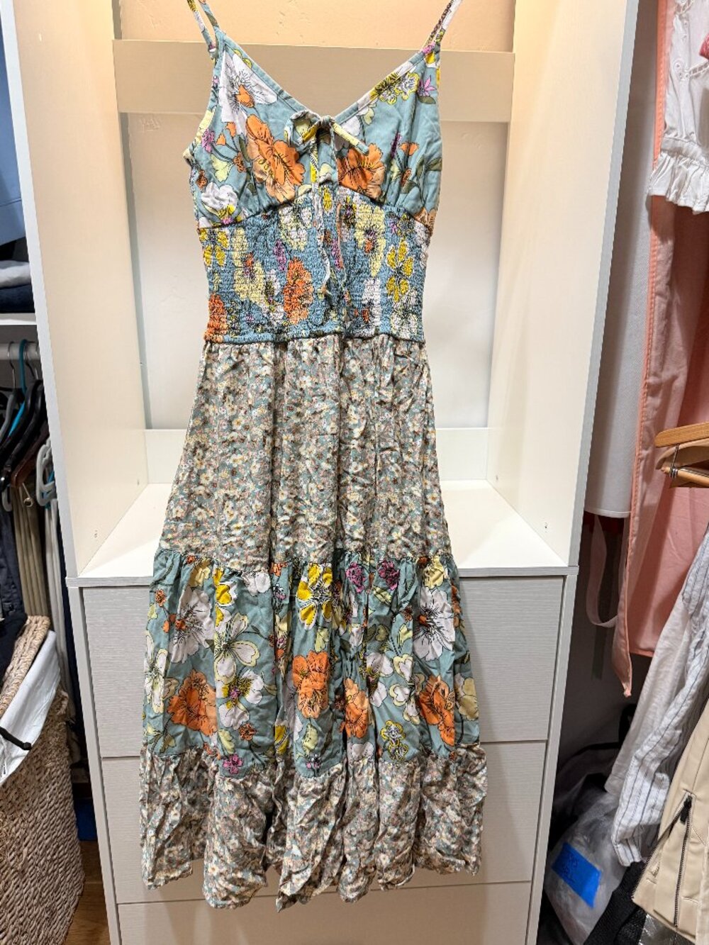B.O.G. Collective Boho Corset-Style Tiered Sundress - Floral Print